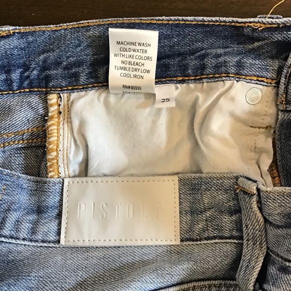 Pistola 25 Charlie High Rise Jeans in Ruthless Women’s Straight Distressed Crop - Picture 9 of 10